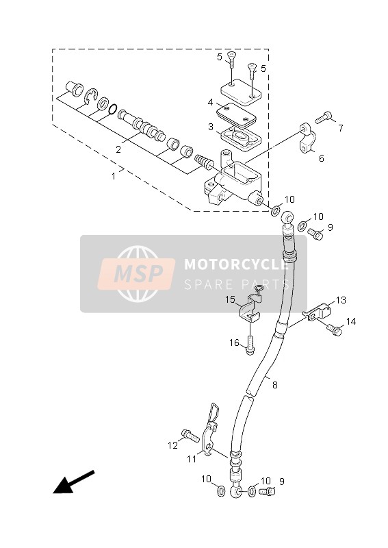 Yamaha NXC125-EA 2012 Cilindro maestro delantero para un 2012 Yamaha NXC125-EA